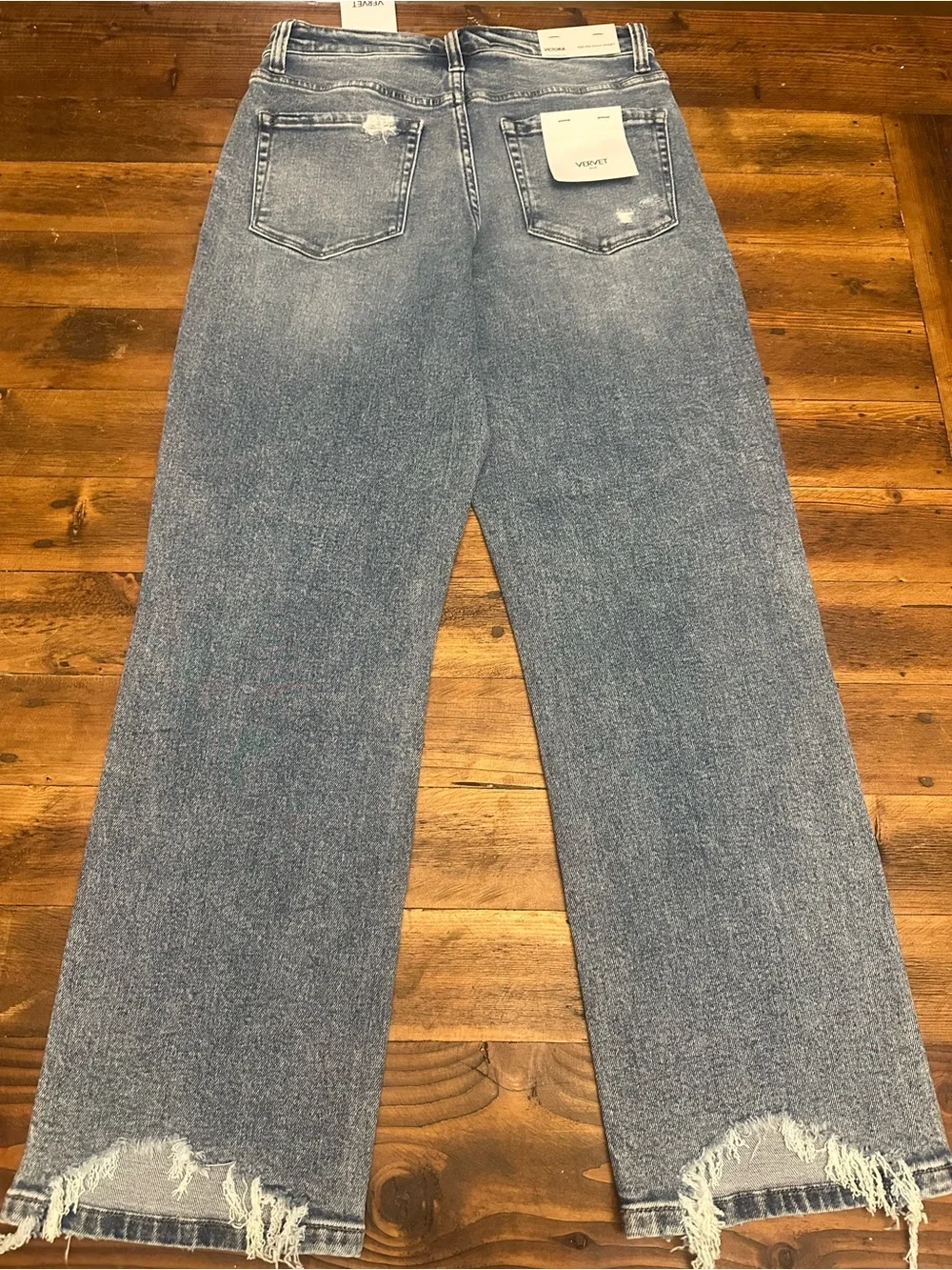 Vervet by Flying Monkey Women's Light Blue Distressed Straight-Leg Jeans - Picture 2 of 3